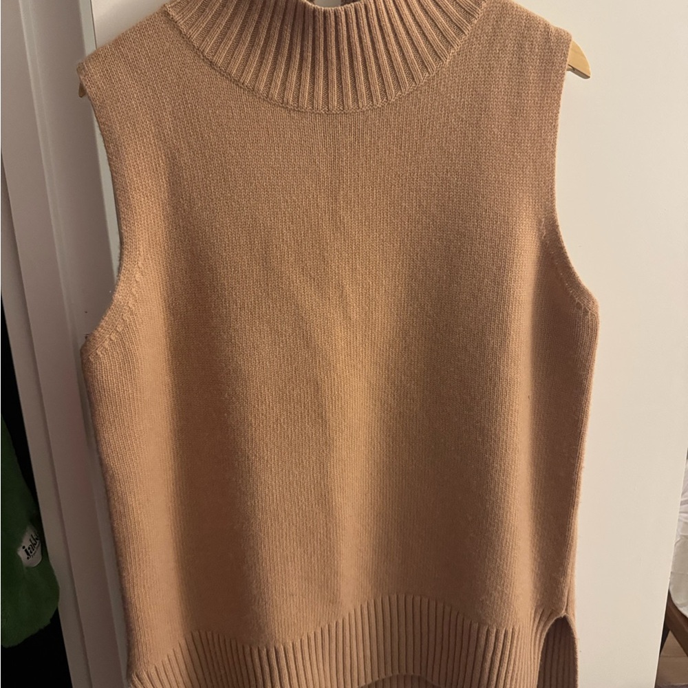 Reiss Sleeveless Cowl Neck Sweater in Tan
